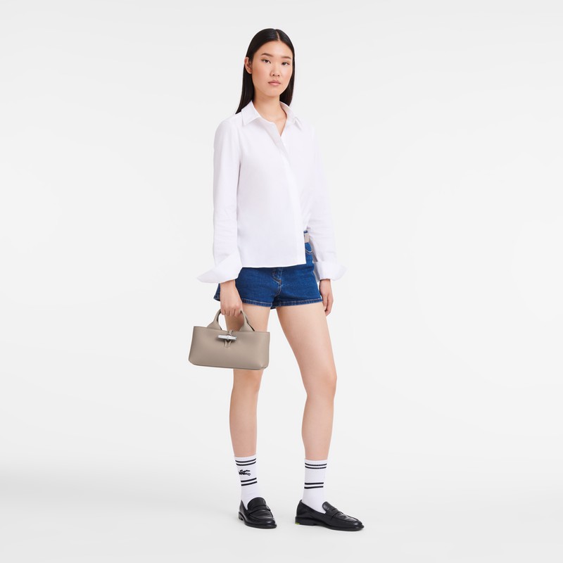 Sac a Main Longchamp Le Roseau S Femme Grise Soldes | 10280HFP266