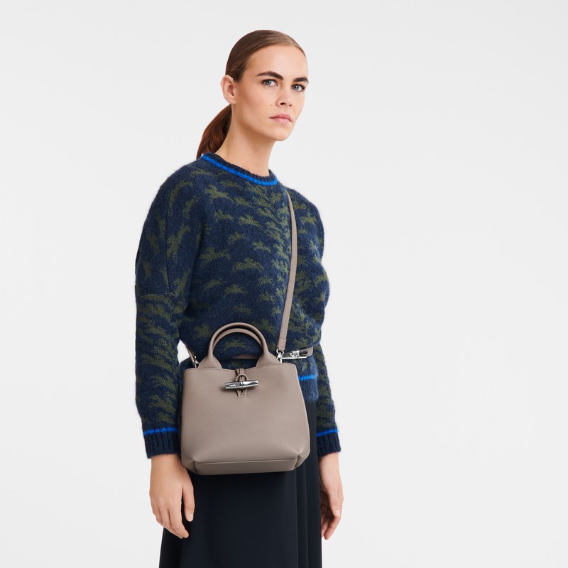 Sac a Main Longchamp Le Roseau S Femme Grise Soldes | 10273HFP266