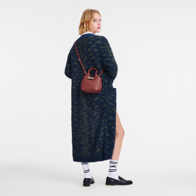 Sac a Main Longchamp Le Roseau S Femme Marron Soldes | 10273HFP404
