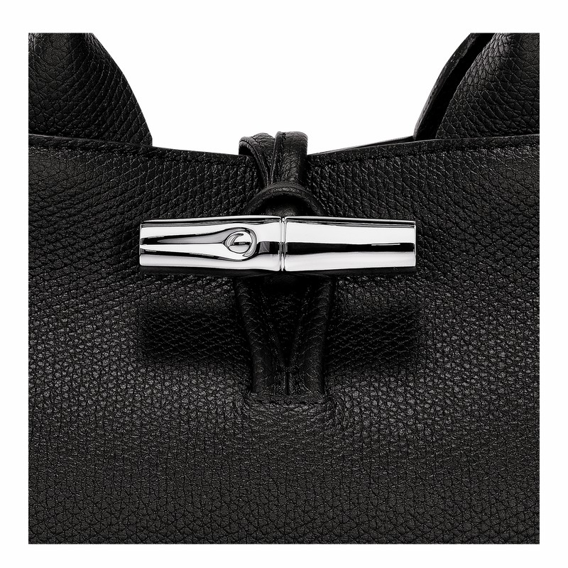 Sac a Main Longchamp Le Roseau S Femme Noir Soldes | 10280HFP001