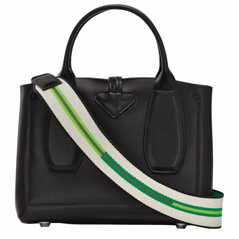 Sac a Main Longchamp Le Roseau S Femme Noir Soldes | 10095HCN001