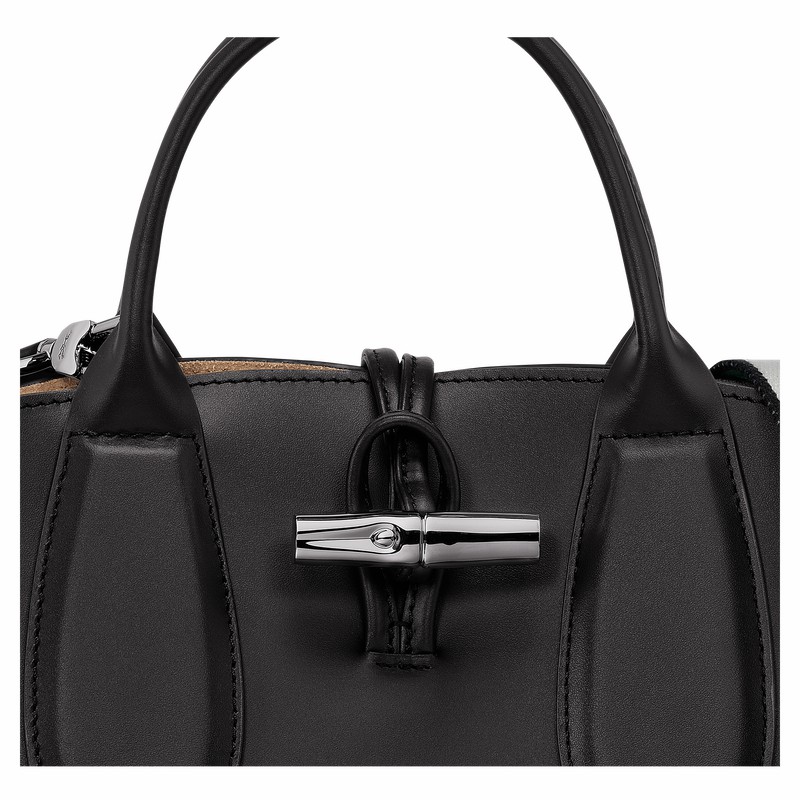 Sac a Main Longchamp Le Roseau S Femme Noir Soldes | 10095HCN001