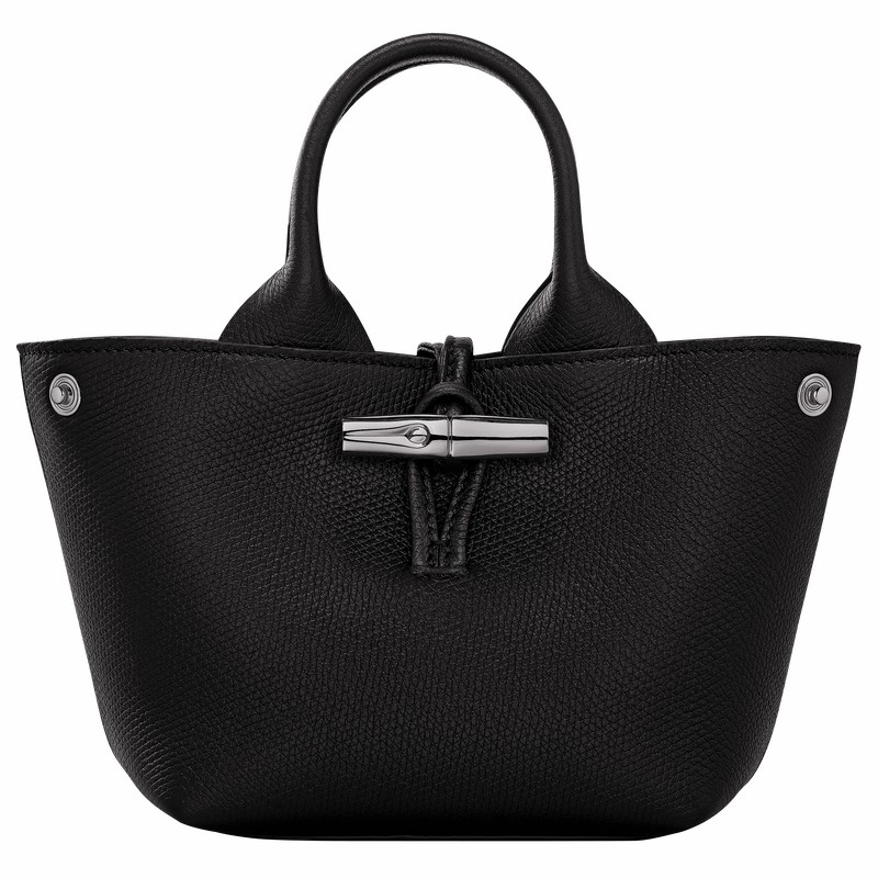 Sac a Main Longchamp Le Roseau XS Femme Noir Soldes | 10278HFP001