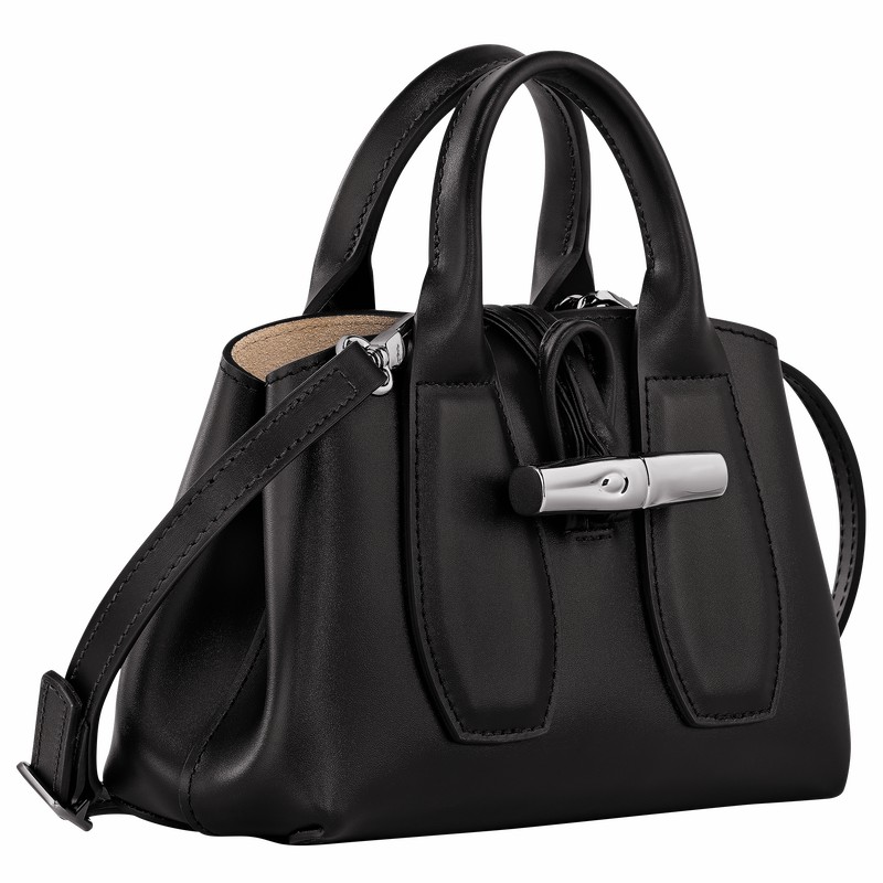 Sac a Main Longchamp Le Roseau XS Femme Noir Soldes | 10057HCL001