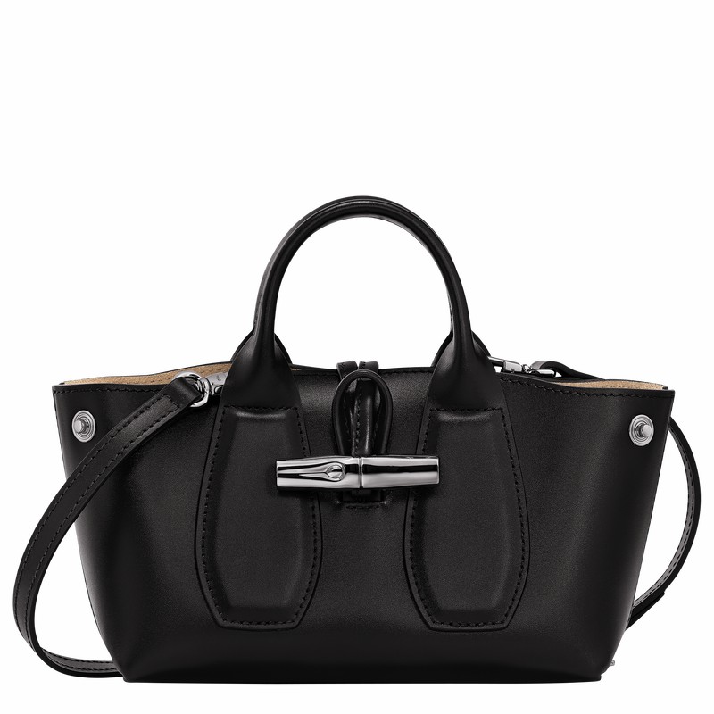 Sac a Main Longchamp Le Roseau XS Femme Noir Soldes | 10057HCL001