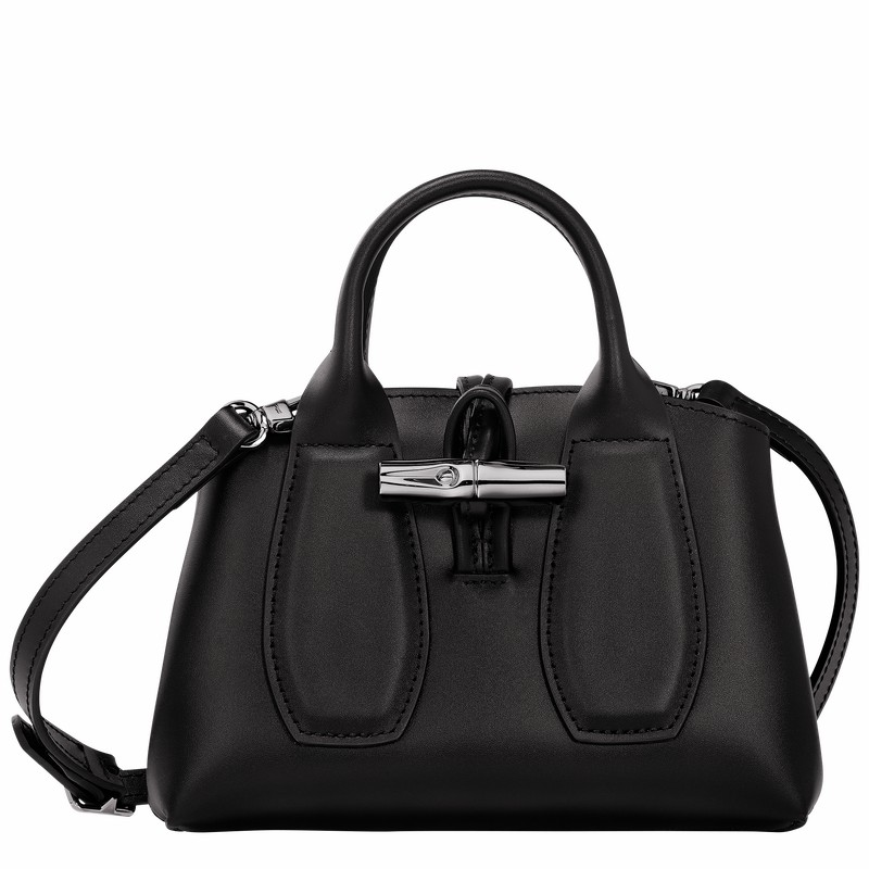 Sac a Main Longchamp Le Roseau XS Femme Noir Soldes | 10057HCL001
