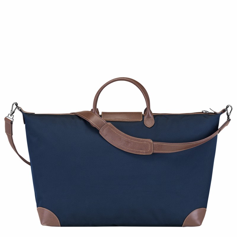 Sac de Voyage Longchamp Boxford M Femme Bleu Soldes | L1625080127