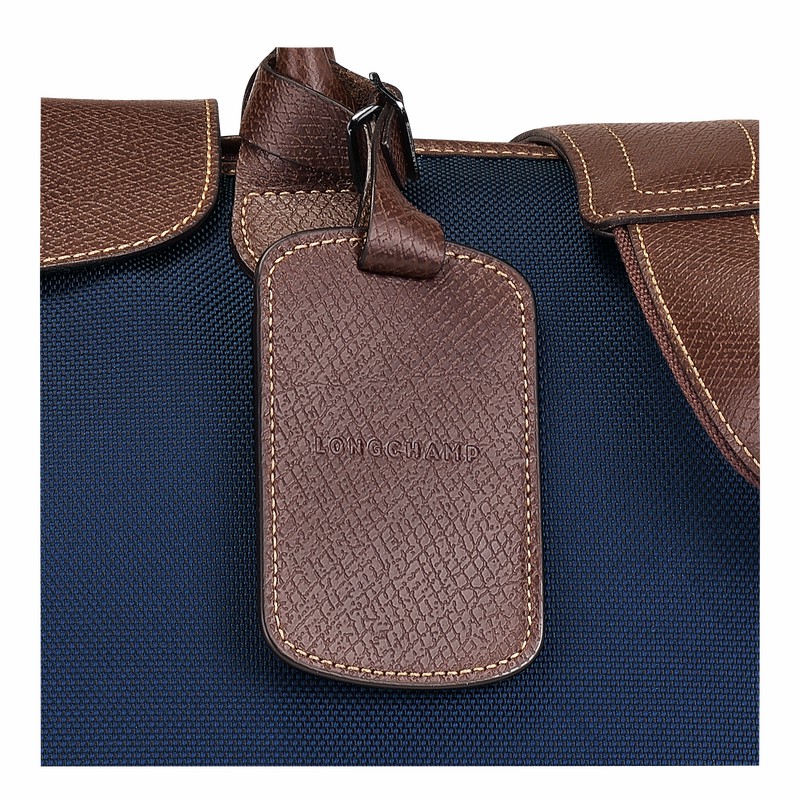 Sac de Voyage Longchamp Boxford M Femme Bleu Soldes | L1625080127