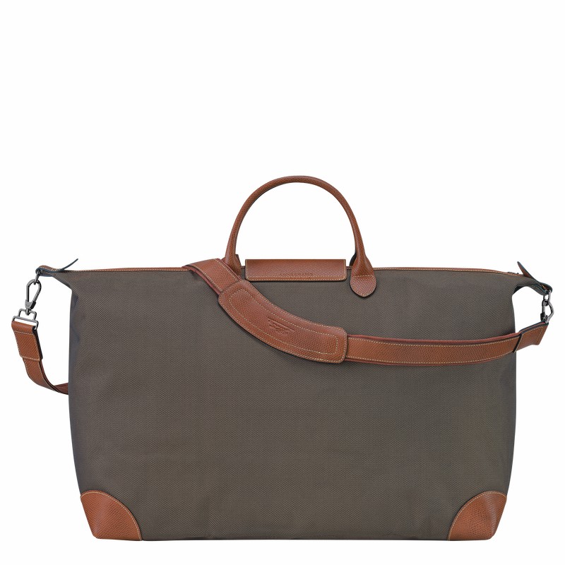 Sac de Voyage Longchamp Boxford M Femme Marron Soldes | L1625080042