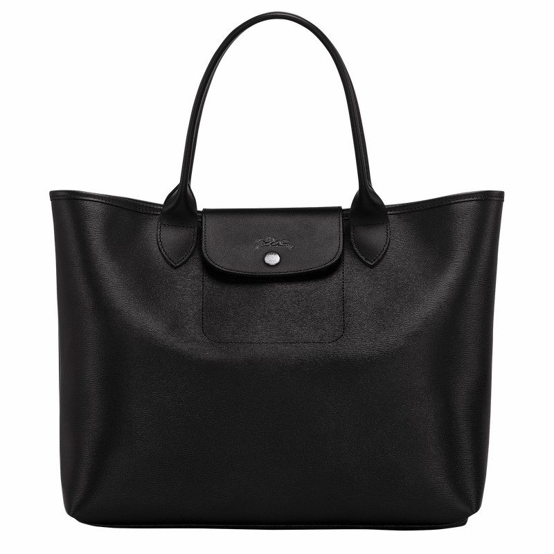 Sacs Fourre Tout Longchamp Le Pliage City L Femme Noir Soldes | 10182HYQ001