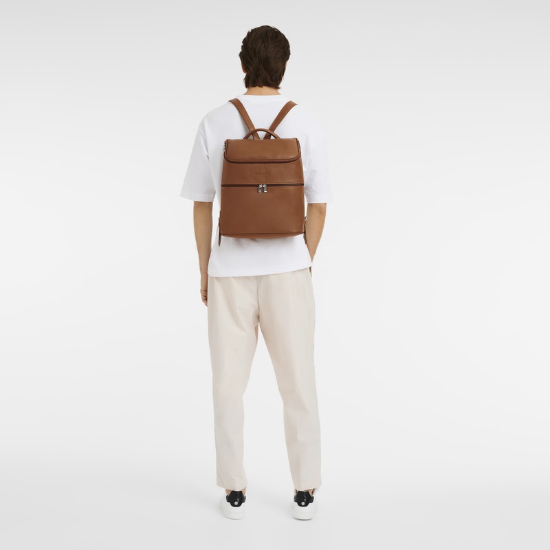 Sacs à Dos Longchamp Le FOULONNÉ Homme Caramel Soldes | L1617021F72-