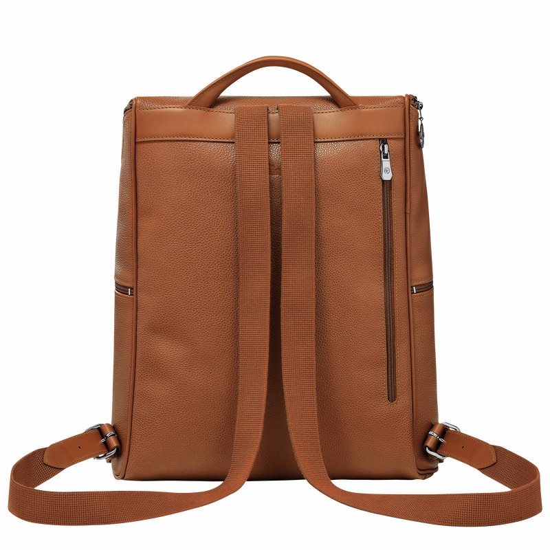 Sacs à Dos Longchamp Le FOULONNÉ Homme Caramel Soldes | L1617021F72-