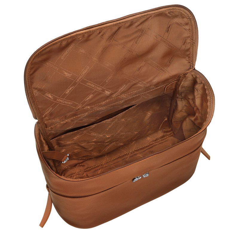 Sacs à Dos Longchamp Le FOULONNÉ Homme Caramel Soldes | L1617021F72-